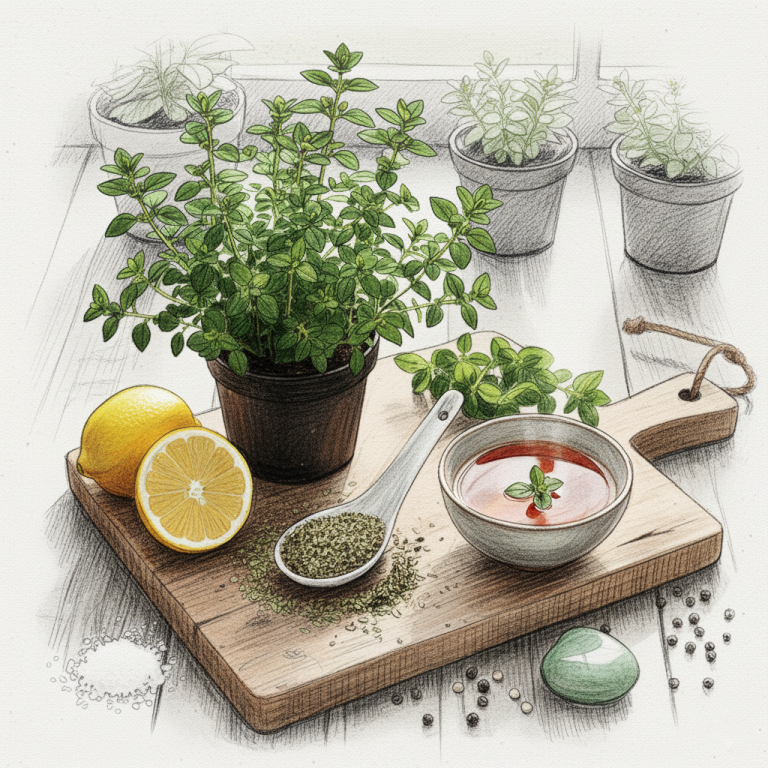 Fresh oregano leaves and flowers highlighting the herb's powerful antioxidant and antibacterial properties.