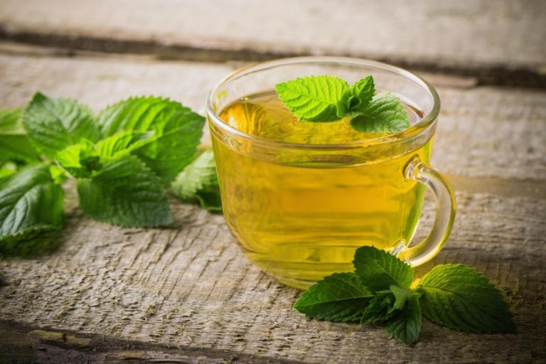 Fresh peppermint leaves used for digestive health and IBS relief